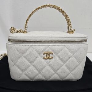NEW Chanel 24S Vanity Case Top Handle, White